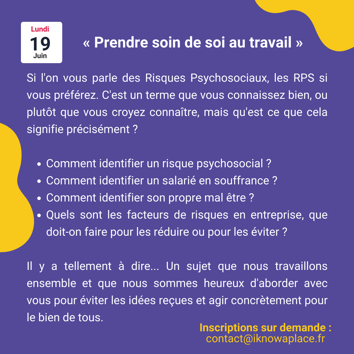 prog détail semaine de la QVCT